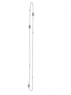LAST ONE - Long Silver-Tone Swarovski Crystal Station Necklace – 38" – NWT